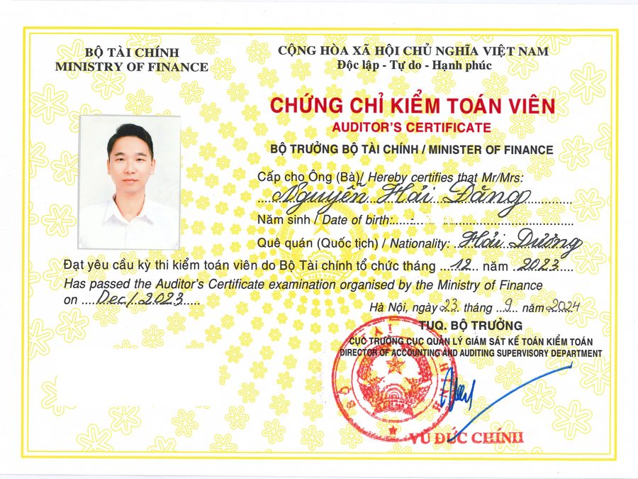 Chứng chỉ Kiểm toán viên - CPA Việt Nam