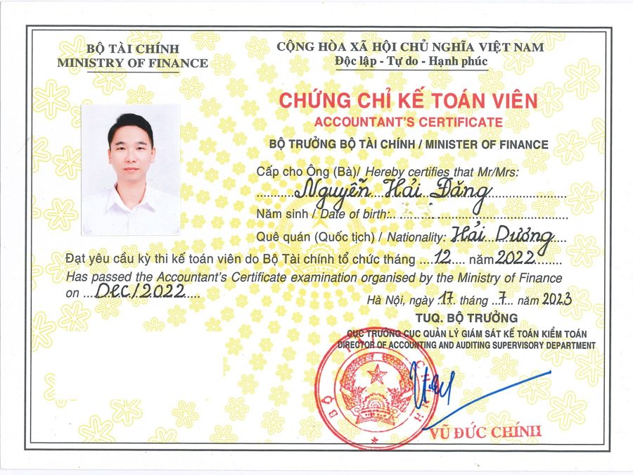 Chứng chỉ Kế toán viên